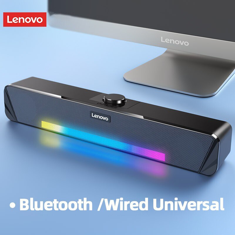 Caixa de Som Original Lenovo TS33, Aux, Bluetooth 5.0, Alto-Falante 360 Subwoofer