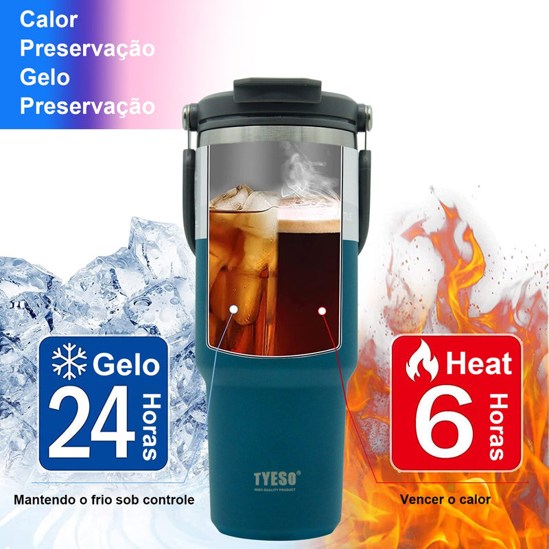 Copo Térmico, Quente e Frio  900 ml com Canudo