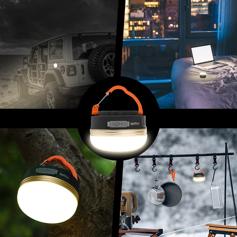 Lanterna de Acampamento 10w Led 1800mah Portátil Pendurado, USB Recarregável