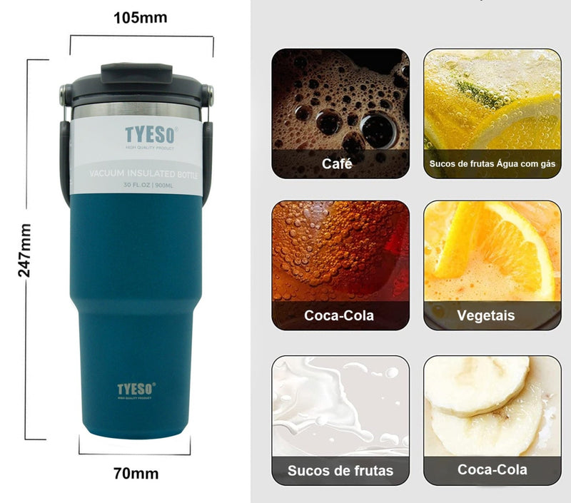 Copo Térmico, Quente e Frio  900 ml com Canudo