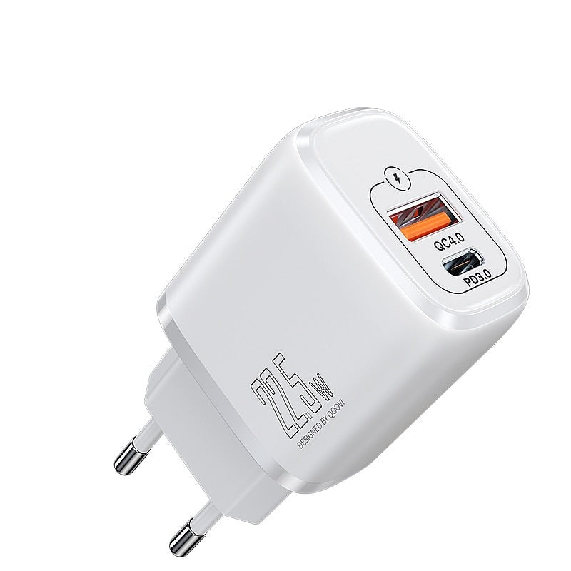 Carregador de Tomada 5A 20W Dual USB tipo C  e Mini Carregamento Super Rápido, IPhone, Huawei,  Xiaomi, Samsung