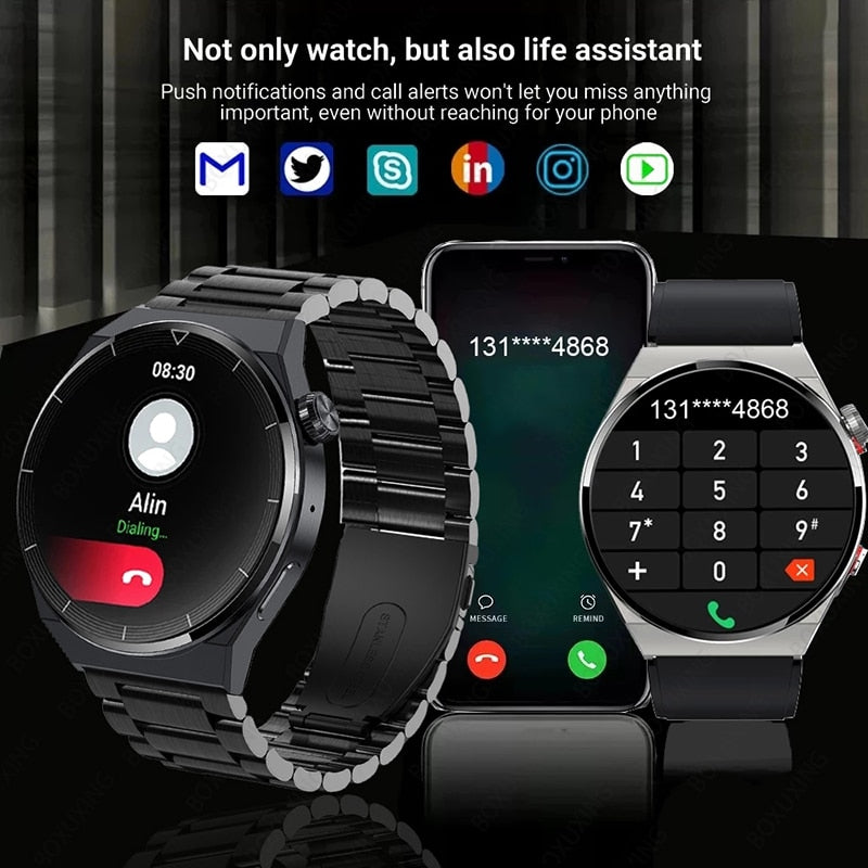 Relógio Inteligente GT3 Pro Amoled, Tela HD, Freqüência Cardíaca, Bluetooth, Chamada, à Prova d`água SmartWatch 2023