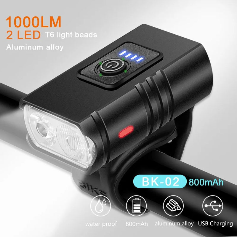 Luz da Bicicleta Recarregável USB T6 Led Luzes 6 Modos