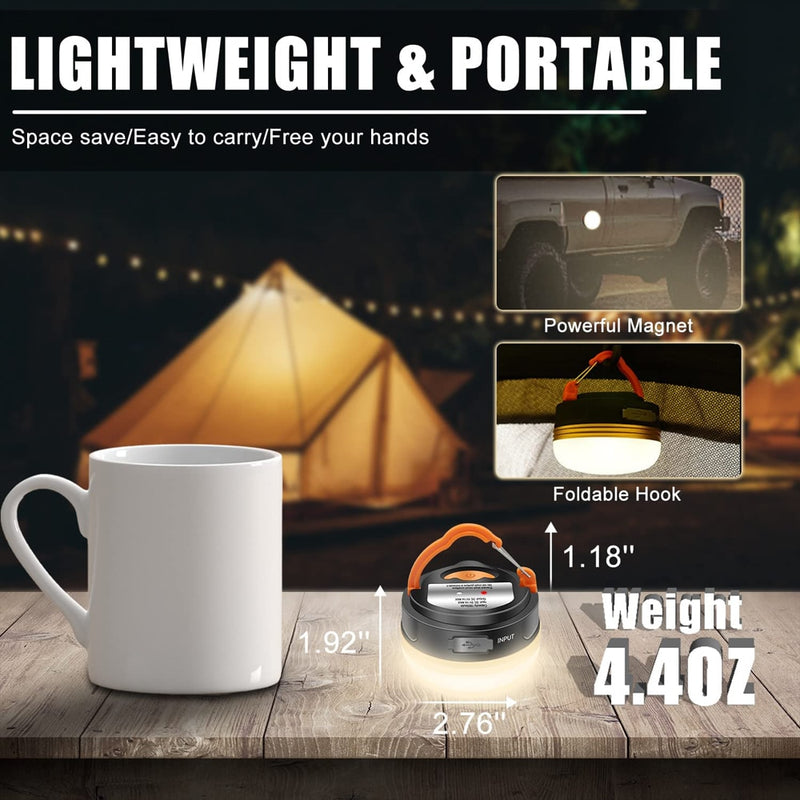 Lanterna de Acampamento 10w Led 1800mah Portátil Pendurado, USB Recarregável