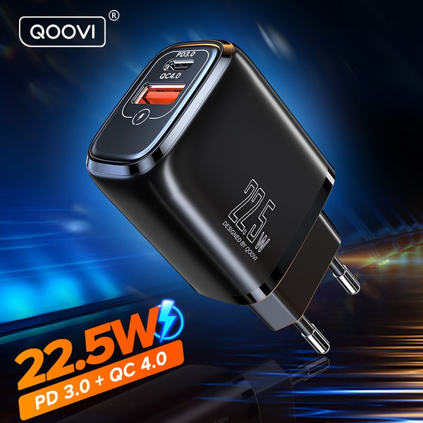 Carregador de Tomada 5A 20W Dual USB tipo C  e Mini Carregamento Super Rápido, IPhone, Huawei,  Xiaomi, Samsung